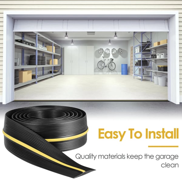 Garage Dør Tætningsstrimmel, Vejrbestandigt Design, Universel Pasform,3M, 90mm, sort gul