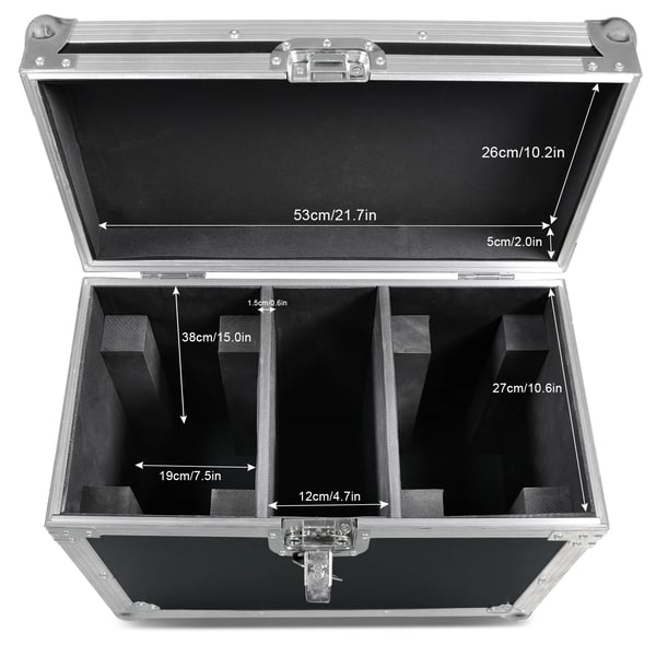 Flyveselskabssag, Premium Læder, 52,5 x 31 x 48 cm, Passer til 2 stk. 180W LED Beam Moving Head Light, Tilbehørsopbevaring, CE Certificeret
