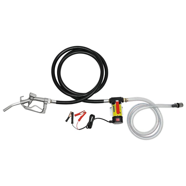 Selvprimende dieselpumpe, 175W effekt, 50 L/min flowrate,EU, Sølv, 12V