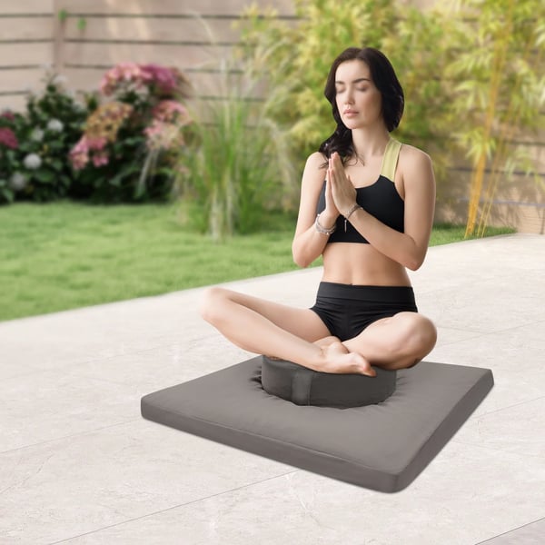 Meditationspude Sæt, Ergonomisk Design, Alsidig til Indendørs/Udendørs Brug,Lys Grå