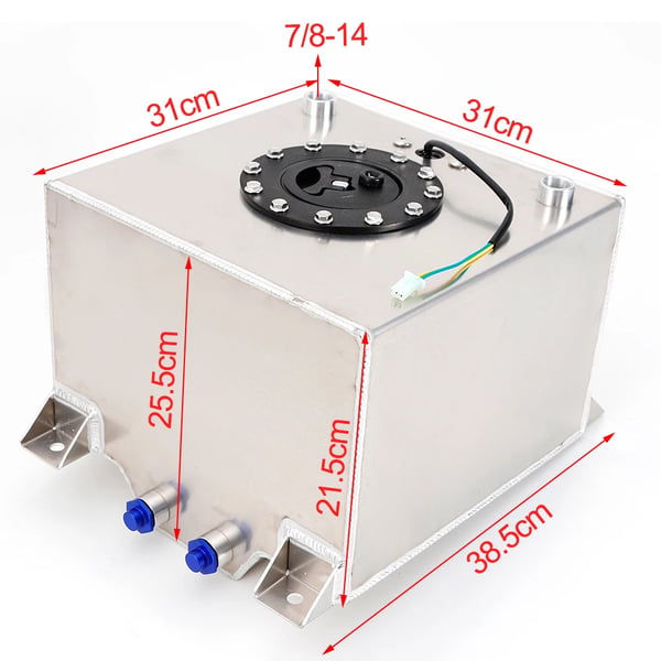 Brændstofoverførselstank, holdbar stål konstruktion, 30 gallon kapacitet, 30,5 x 15,5 x 19 tommer, letvægts, anti-sprøjt skum