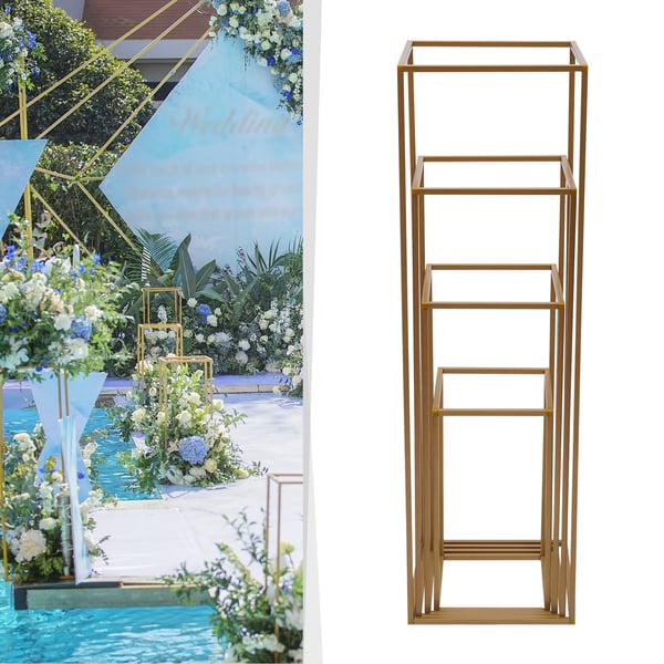 Blomsterställ Set, Elegant Design, Mångsidig för Evenemang,Guld