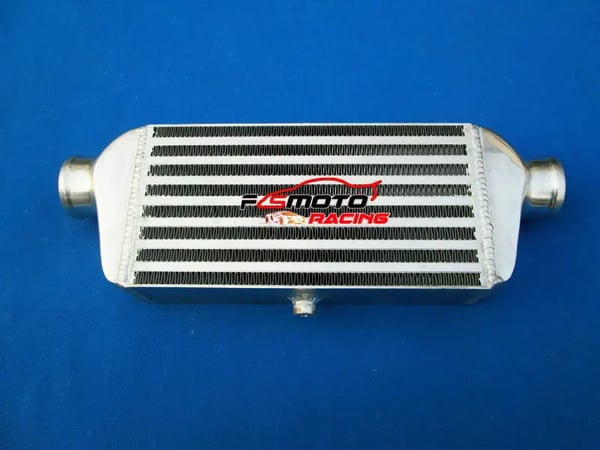 Intercooler, aluminiumkonstruktion, kerne størrelse 280x140x65 mm, indløb størrelse 56 mm, udløb størrelse 2,2 tommer