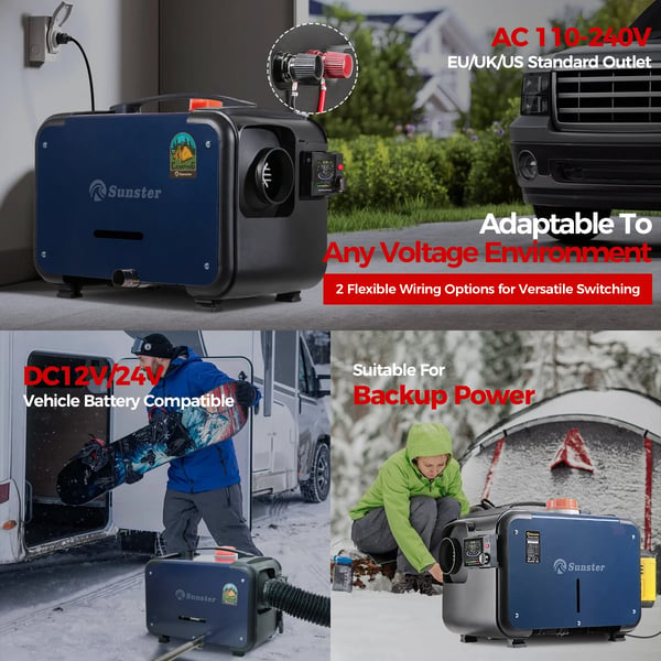 Diesel Luftvarmer, Smart Kontrol, Ultra Stille Drift,12V 24V 220V