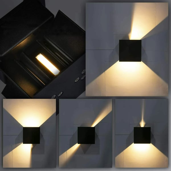 LED Væglampe, Justerbar Lysstråle, Moderne Design,4Pcs, 7W, Varm Hvid (2700-3500K)