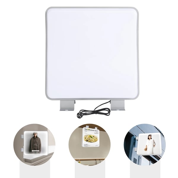 LED Lyskasse, Dobbelt-Sidet Display, Vandtæt Design,16-20W, Hvid