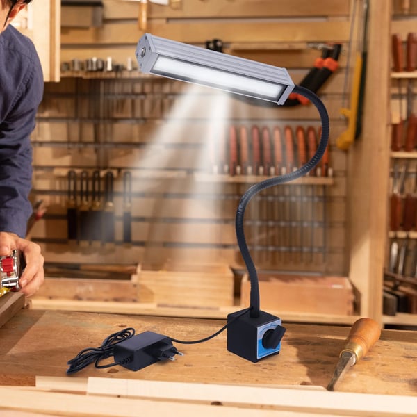 LED Arbejdslampe, Justerbar Gåsehalssvane, IP67 Vandtæt Vurdering,Kold Hvid, 10w