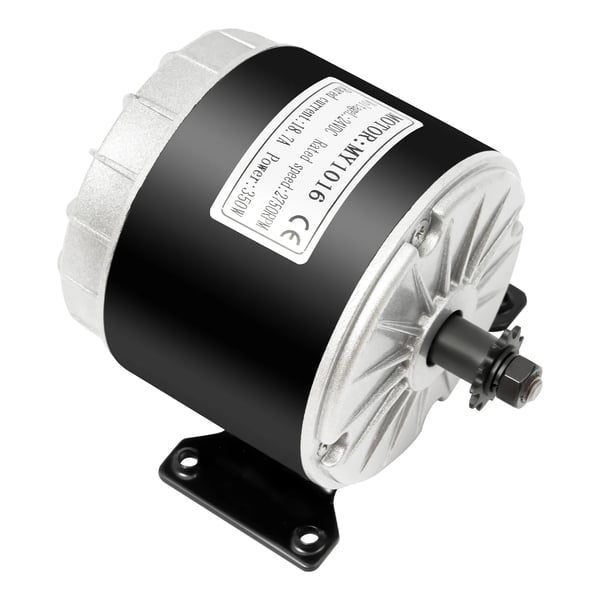 24V DC Børstet Motor, 350W Effekt, 2750 RPM Hastighed,sort