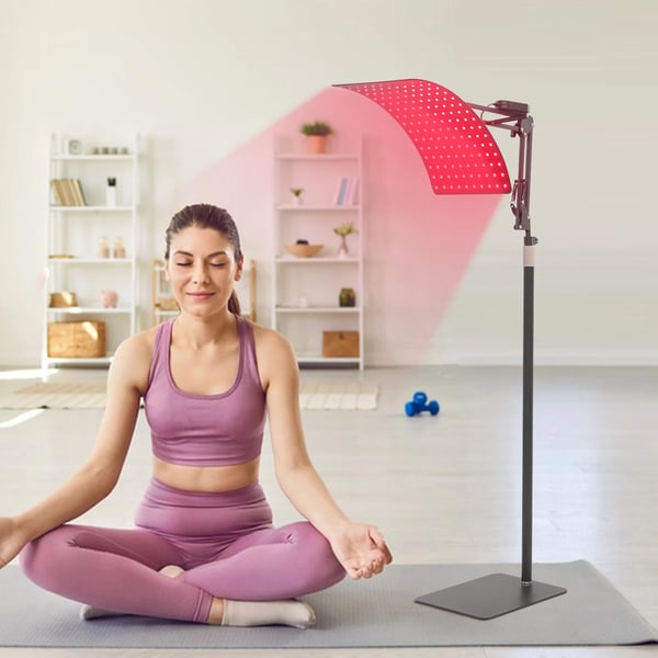 LED Rødt Lys Terapi Lampe, Justerbar Timer, Muskel- og Ledaflastning,sort