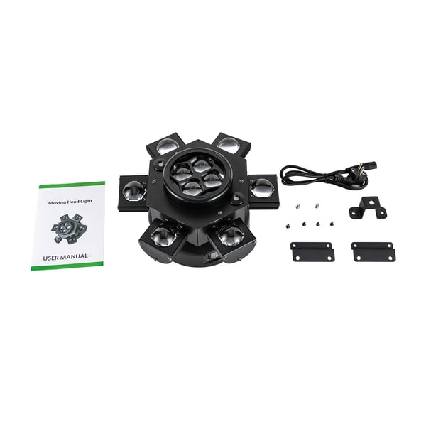 Laserstråle LED Moving Head, 150W Effekt, DMX512 Kontrol, RGBW og Laser Effekter,sort, EU-stik