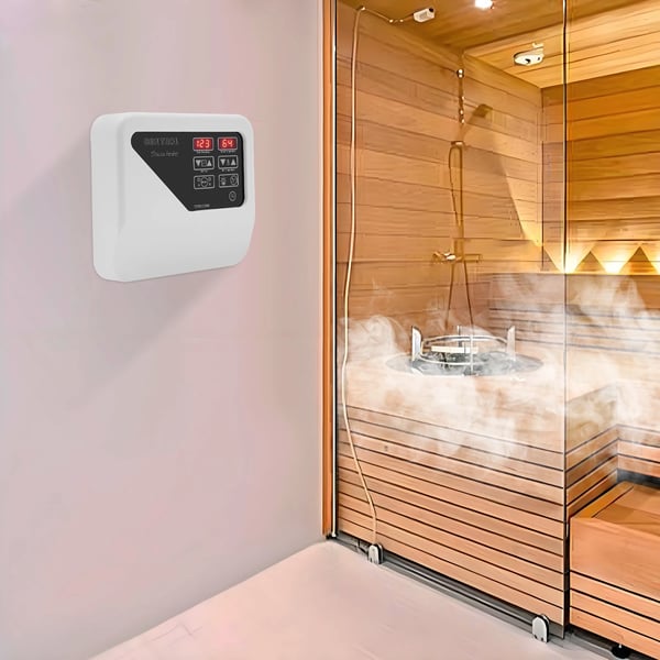 Saunaovn Controller, Vægbeslaget, Spænding 380V-415V, Temperaturinterval 40-105℃, Standardtid 2H, Kompatibel med 3-9KW Ovne