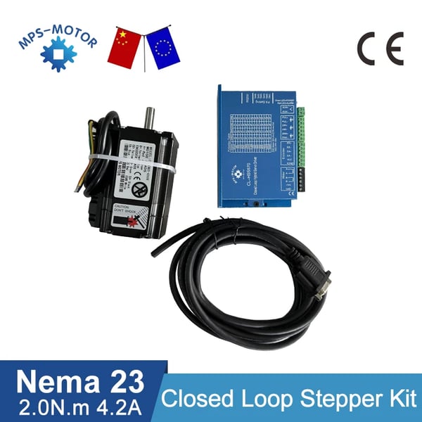 Lukket Sløjfe Steppermotor, 2Nm Moment, 3m Encoder Kabel,8mm
