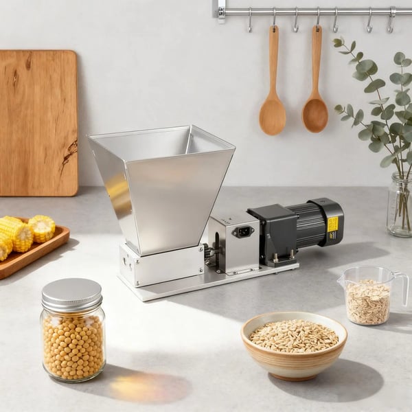 Elektrisk kornmølle, 60W effekt, 4L kapacitet, 220V spænding, 75rpm hastighed, rustfrit stål