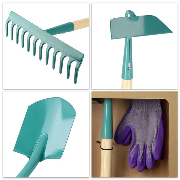 Puutarhatyökalusetti, Metallipäät, Ergonominen Muotoilu, Kevyet Kahvat, Kestävä Käsineet, Standardikoko