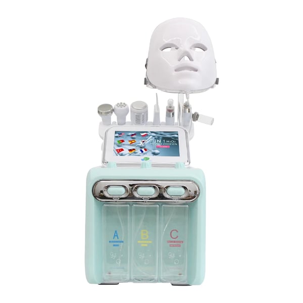 Hydro Dermabrasion -kasvohoitokone, syväpuhdistus, ihon nuorentaminen,7in1 Vihreä