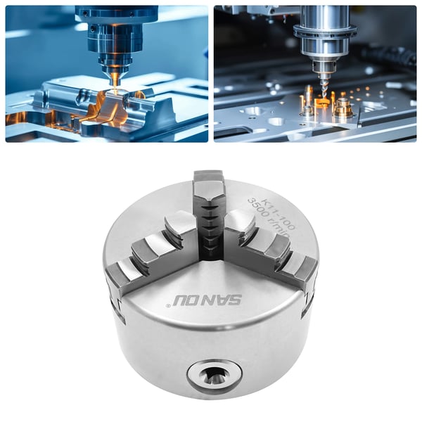 Svarvchuck, Självcentrerande, Hög Precision,Silver