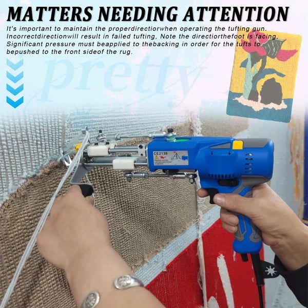 Tufting Gun, 2-i-1 Alsidighed, Digital Hastighedsdisplay,EU stik