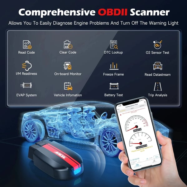OBD2-skanneri, Bluetooth-yhteys, kattava diagnostiikkatoiminnallisuus,ANCEL BD200