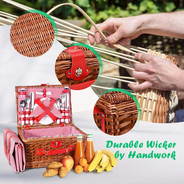 Picknickkorg, Hållbara Material, Organiserad Förvaring,Rosa
