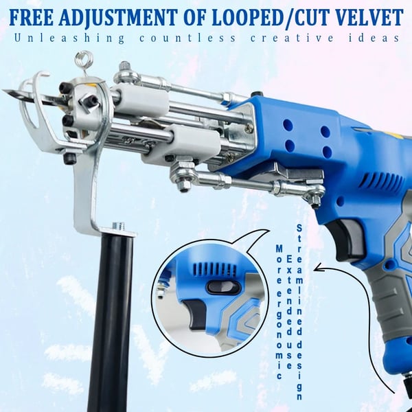 Elektrisk Tufting Pistol, Justerbar Hastighed 1000-6000rpm, Frontlys,AK-V 100V-240V