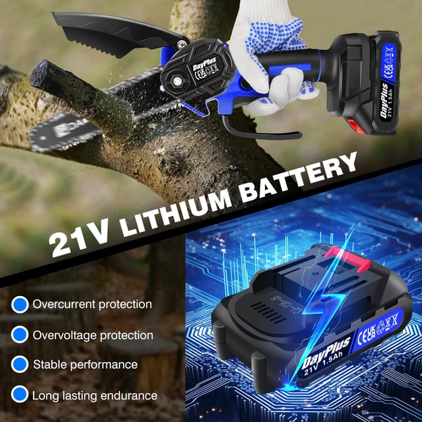 Mini Trådløs Motorsav, Letvægtsdesign, Højhastighedsskæring,BenzinKæde, et batteri