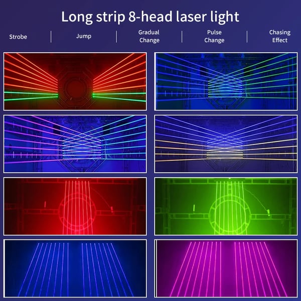 Bevægelseshoved Laserlys, 60W Effekt, DMX Kontrol,EU stik, Kun rød