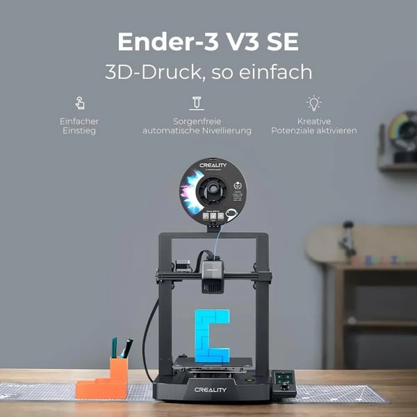 3D-printer, maksimal hastighed 250 mm/s, automatisk nivelleringssystem,Ender 3 V3 SE