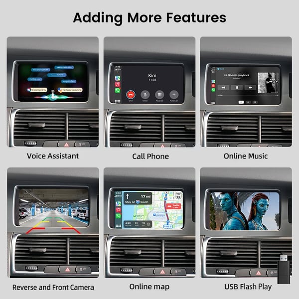 Liitännäisadapteri, langaton CarPlay, Android Auto -yhteensopivuus,MMI 3G