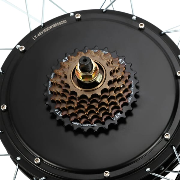 Elcykelkonverteringskit, 1000W Motor, Bakhjulsinstallation,svart
