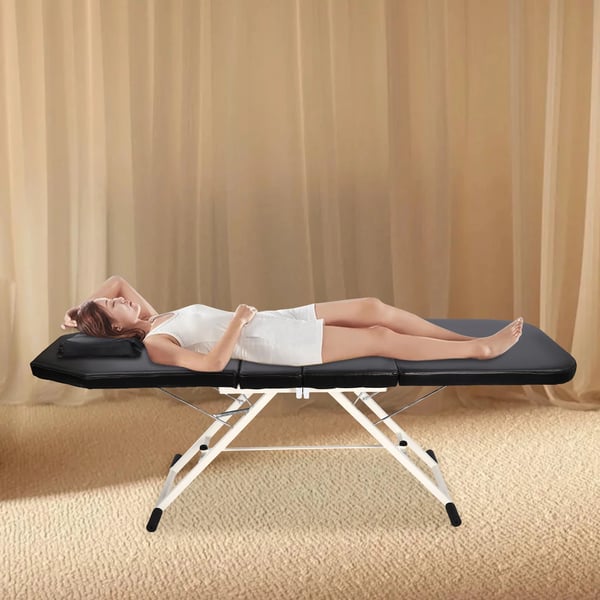 Massagebord, Bärbart, Justerbart,svart