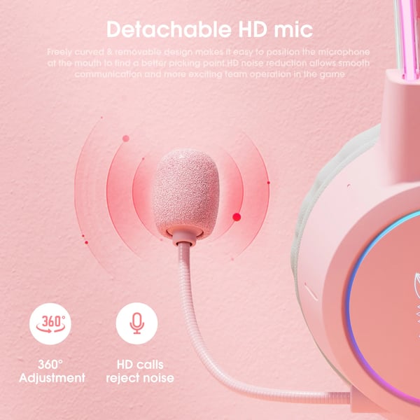 Gaming headset, komfortabelt design, RGB-belysning, universel kompatibilitet