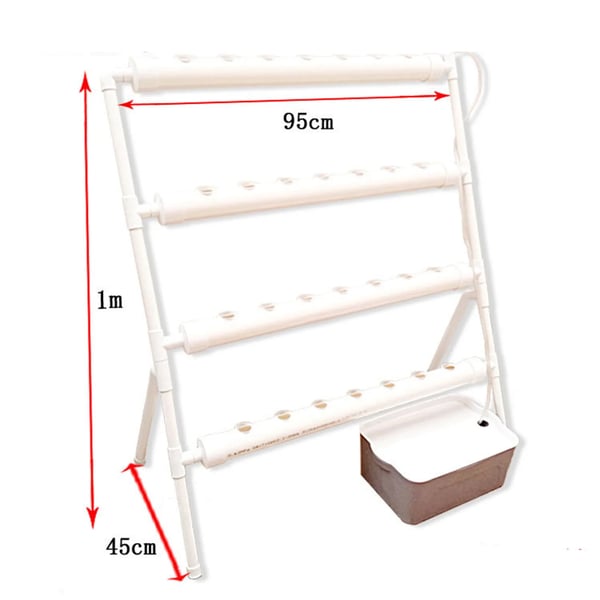 Hydroponisk Vækstsæt, PVC Vandforsyningsrør, 95 x 45 x 100 cm, 32 mm Åbningsdiameter, 220 V/50 Hz, Automatisk Vandingssystem