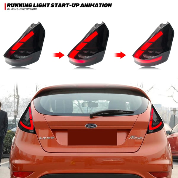 Baglygtesamling, PC og ABS materiale, 35W watt, 12 V spænding, sekventiel blinklys, kompatibilitet med Ford Fiesta MK7 MK7.5