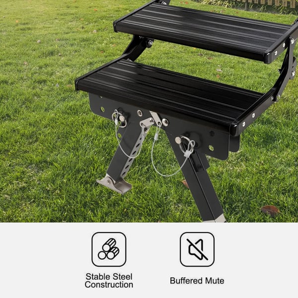 Folding Caravan Step Stabilizer, Høj Belastningskapacitet, Justerbar Højde, Holdbar Konstruktion