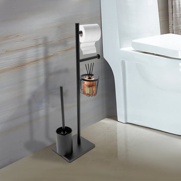 Toiletpapirholder, Multifunktionelt Design, Holdbar Konstruktion,sort