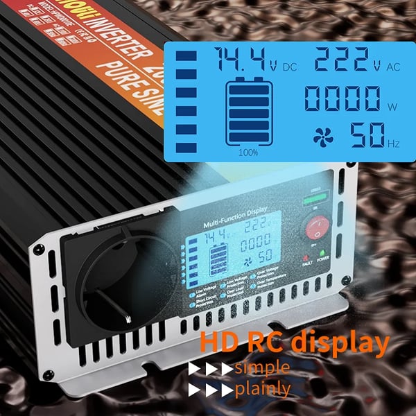 Inverter, Ren Sinusbølge, Flere Beskyttelsesfunktioner,5000W-12V-220V-50HZ