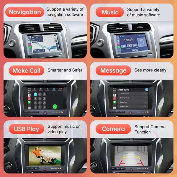 Trådlösa CarPlay, Android Auto, Mirror Link-funktioner,Sync 2-Guld