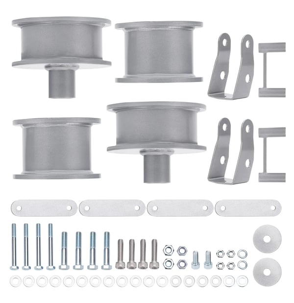 Lift Leveling Kit, 3" Front, 3" Bag, Kompatibel med Jeep Wrangler JK 2007-2018, Kulstofstål, Nem installation
