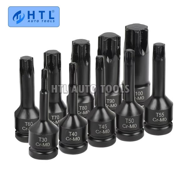 Impact Torx Bit Socket Set, 10 Delar, 1/2 Tum Drivning