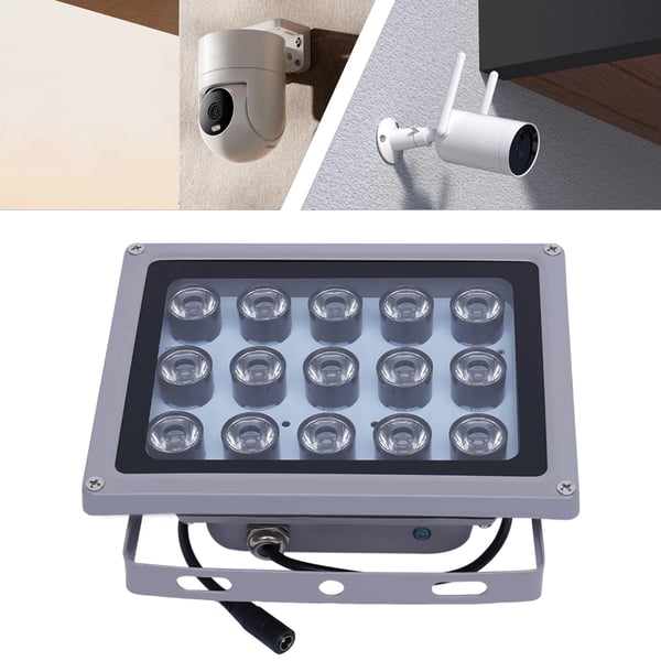 IR Illuminator, 15 LED'er, 100m Synsafstand,HVID