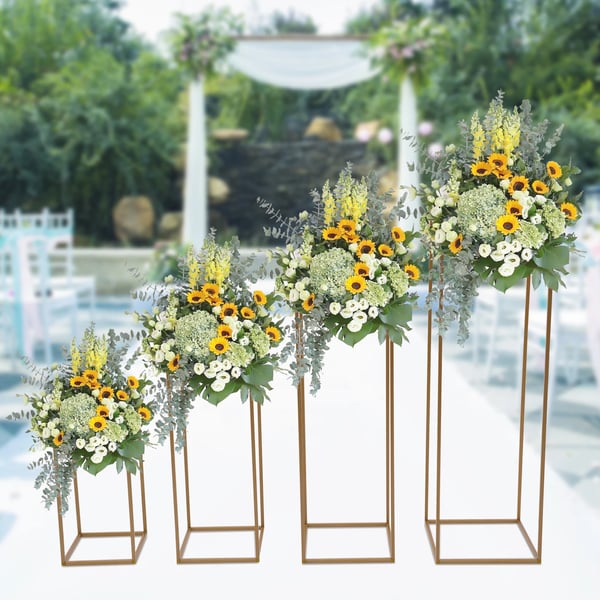 Blomsterställ Set, Elegant Design, Mångsidig för Evenemang,Guld