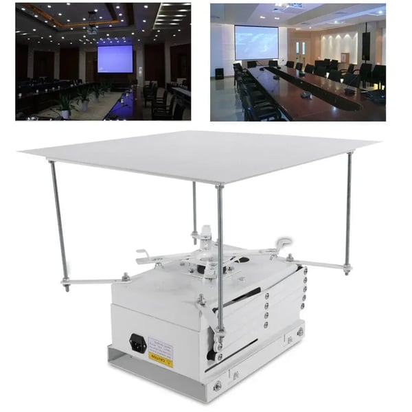 Elektrisk Lift Projektorbeslag, Loftmonteret, 10 kg Belastningsevne, Fjernbetjening,HVID