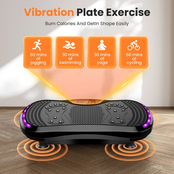 Vibrationsplade, Bluetooth-højttaler, 9 muskelstimulerende programmer,9 Sport Udstyr