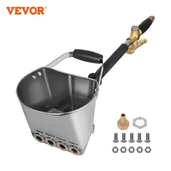 Mørtel Sprøjte, Rustfrit Stål og Legering, 3000W Effekt, 19,6" Sprøjteområde, 4,6 lb Vægt, 0,7" Sprøjtehul Størrelse