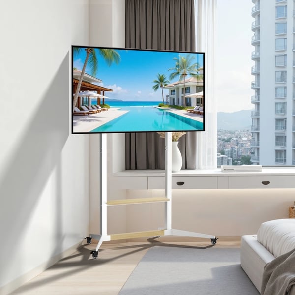 TV-stativ, Højdejusterbart, Mobil Design,HVID