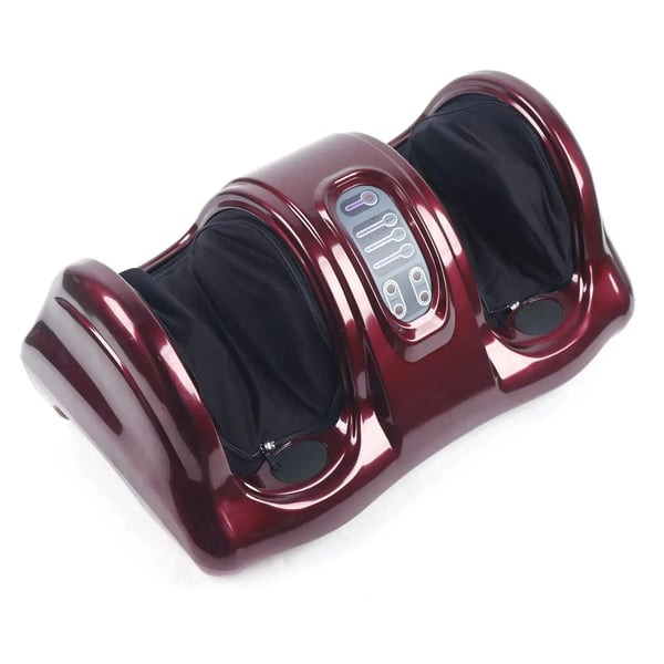 Shiatsu fod- og lægmassager, 3 hastighedsindstillinger, fjernbetjening, håndvaskbar foring,Rød
