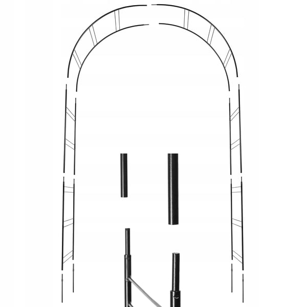 Havepergola, Metalstruktur, Støtter Klatreplanter,sort