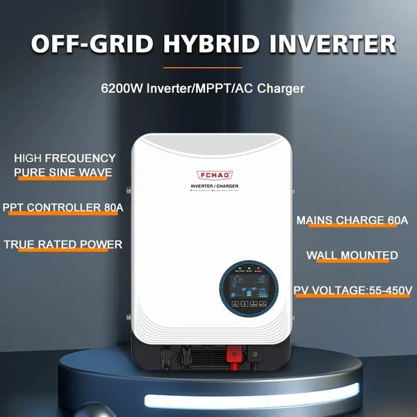 Hybrid sol inverter, 100A MPPT-controller, ren sinuskurveudgang,48V, 220-240V, 6200W-48V-03-WIFI