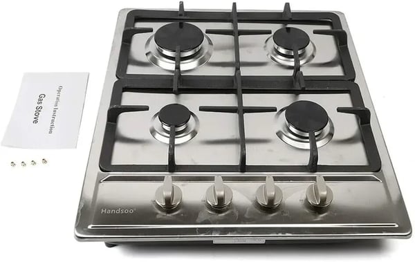 Gasovn, 59x51cm kogeplade, 4 brændere, 3kW hurtig brænder, 1,75kW semi-hurtige brændere, automatisk flammebeskyttelse