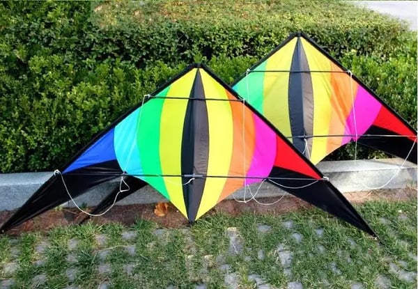 Dobbeltlinjet stuntdrage, 220 cm størrelse, holdbart nylonmateriale, nem at flyve